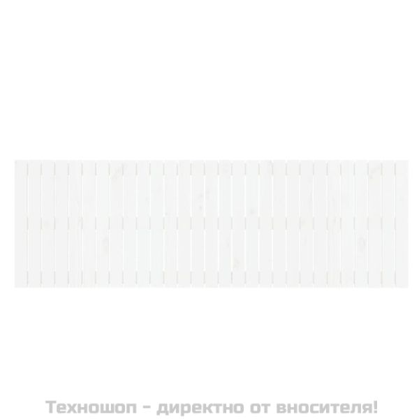 Стенна табла за спалня, бяла, 185x3x60 см, борово дърво масив