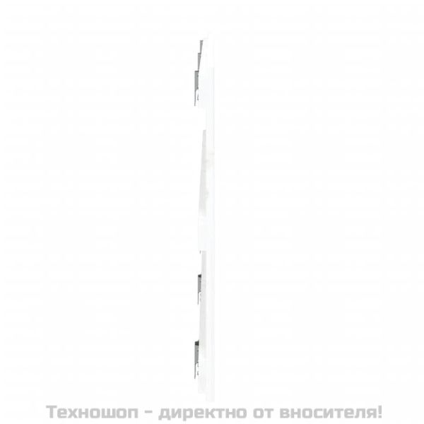 Стенна табла за спалня, бяла, 185x3x60 см, борово дърво масив