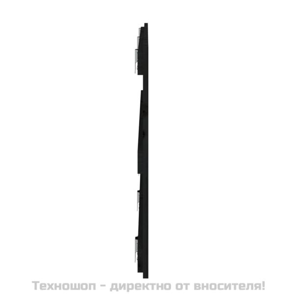 Стенна табла за спалня, черна, 185x3x60 см, борово дърво масив