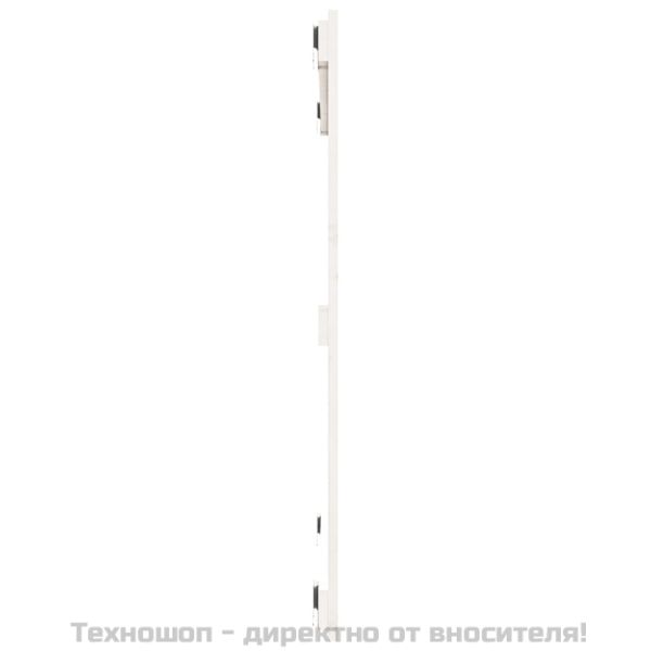 Стенна табла за спалня, бяла, 95,5x3x90 см, борово дърво масив