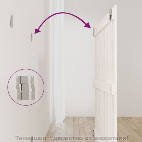 Стенна табла за спалня, бяла, 95,5x3x90 см, борово дърво масив