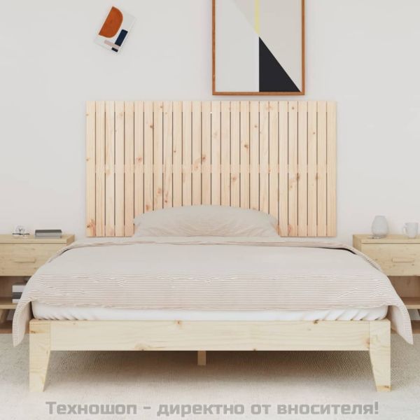 Стенна табла за спалня, 166x3x90 см, борово дърво масив