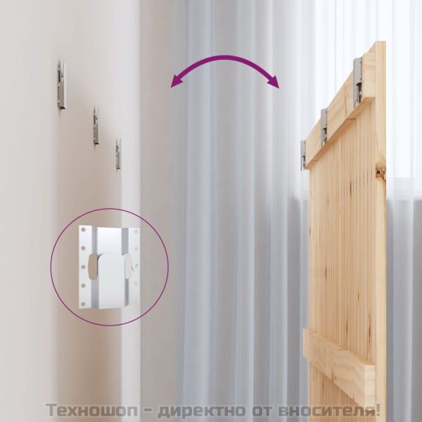 Стенна табла за спалня, 166x3x90 см, борово дърво масив