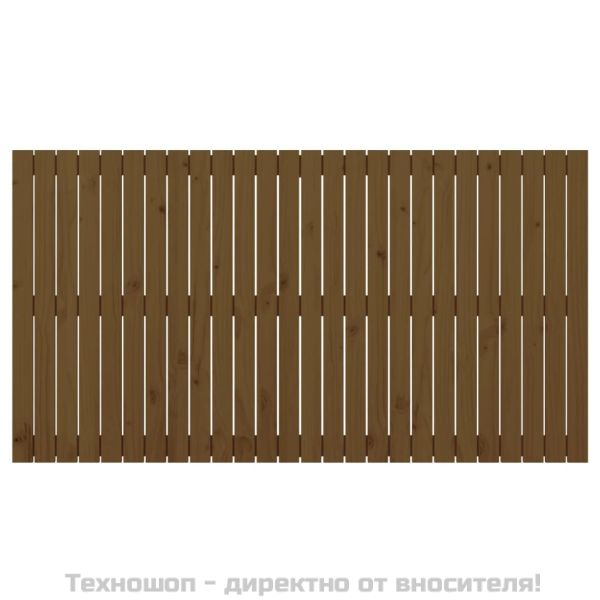 Стенна табла за спалня, меденокафява, 166x3x90 см, бор масив