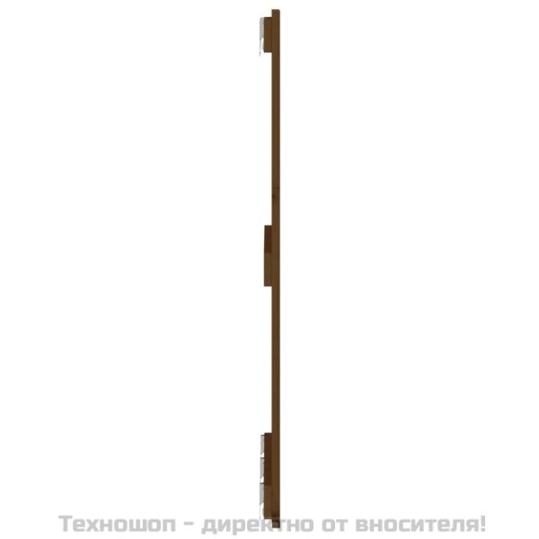 Стенна табла за спалня, меденокафява, 166x3x90 см, бор масив