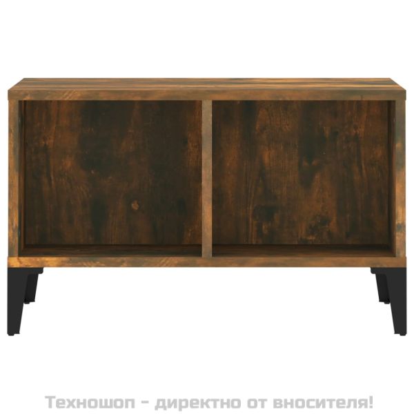 Кафе маса, опушен дъб, 60x50x36,5 см, инженерно дърво