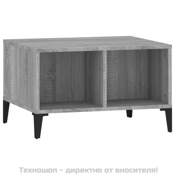 Кафе маса, сив сонома, 60x50x36,5 см, инженерно дърво