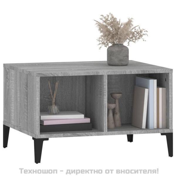 Кафе маса, сив сонома, 60x50x36,5 см, инженерно дърво