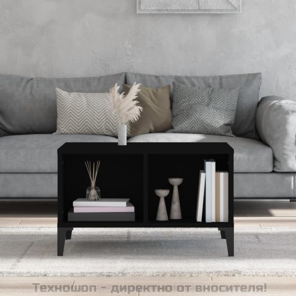 Кафе маса, черна, 60x50x36,5 см, инженерно дърво