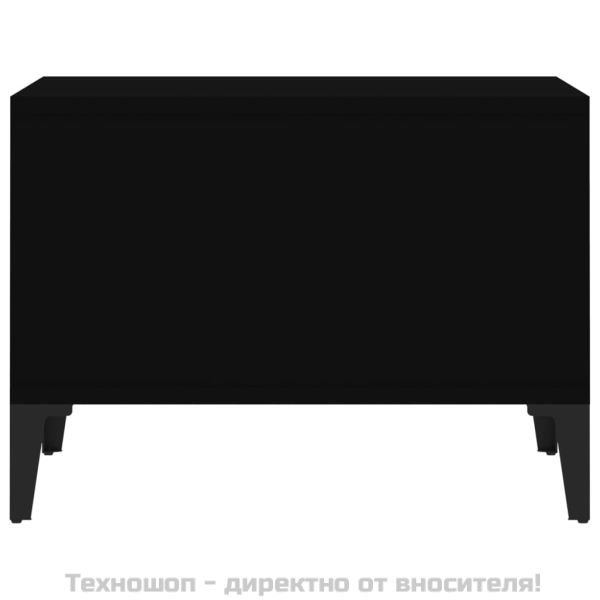 Кафе маса, черна, 60x50x36,5 см, инженерно дърво