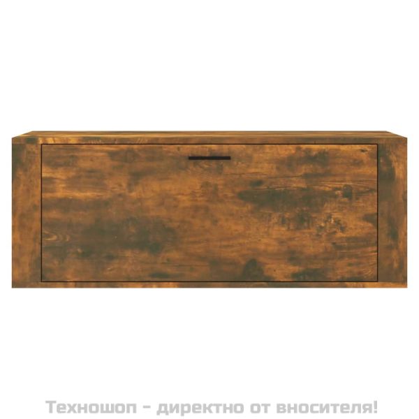 Шкаф за обувки, опушен дъб, 100x35x38 см, инженерно дърво