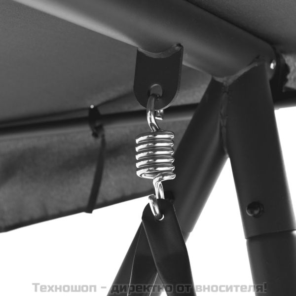 Градинска люлка със сенник, антрацит, 192x118x175 см, стомана