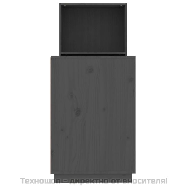 Бюро, сиво, 110x53x117 см, борово дърво масив