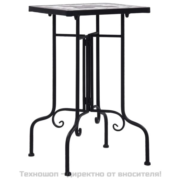 Мозаечна странична маса, черно-бяла, керамика