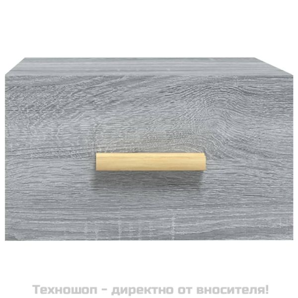 Нощни шкафчета за стенен монтаж, 2 бр, сив сонома, 35x35x20 см