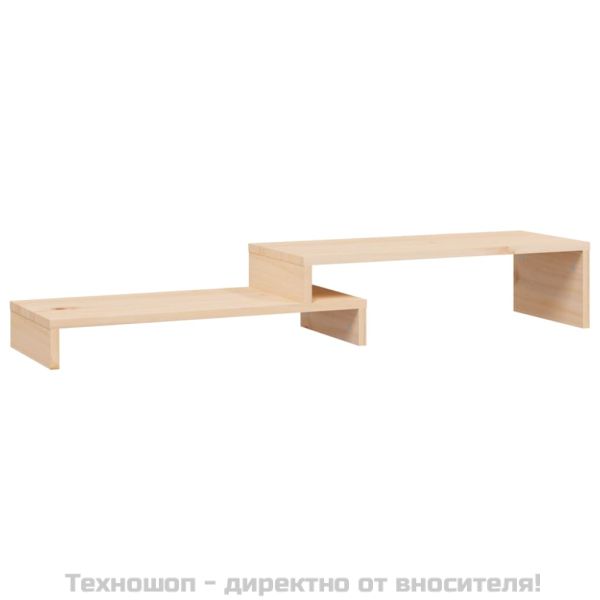 Поставка за монитор, (52-101)x22x14 см, бор масив