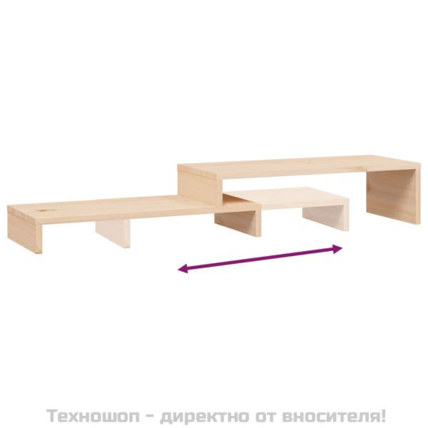 Поставка за монитор, (52-101)x22x14 см, бор масив