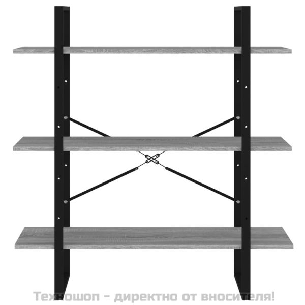 Библиотека, сив сонома, 100x30x105 см, инженерно дърво