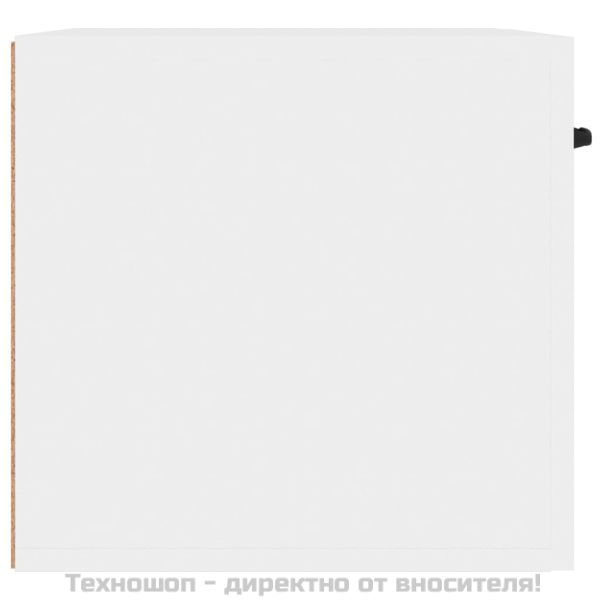 Стенен шкаф, бял гланц, 80x36,5x35 см, инженерно дърво