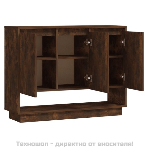 Сайдборд, опушен дъб, 97x31x75 см, инженерно дърво