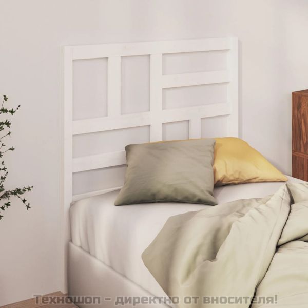 Горна табла за легло, бяла, 96x4x104 см, бор масив