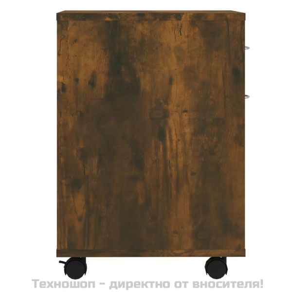 Шкаф с колелца, опушен дъб, 45x38x54 см, инженерно дърво