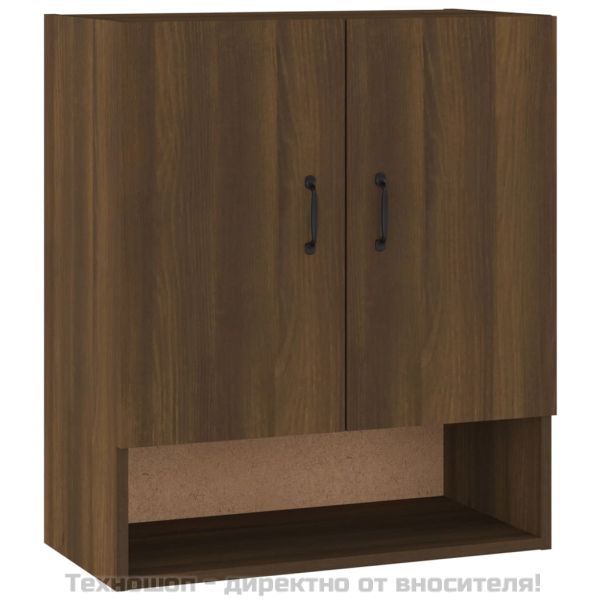 Стенен шкаф, кафяв дъб, 60x31x70 см, инженерно дърво