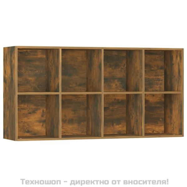 Библиотека/бюфет, опушен дъб, 66x30x130 см, инженерно дърво