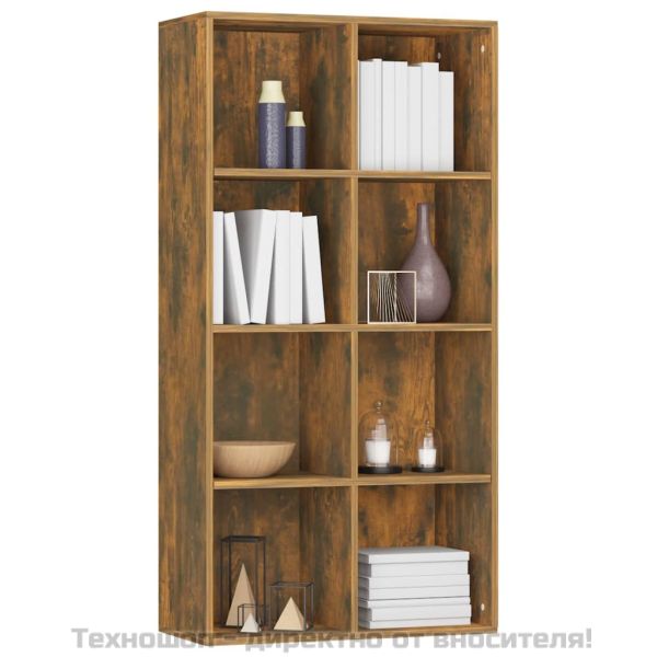 Библиотека/бюфет, опушен дъб, 66x30x130 см, инженерно дърво