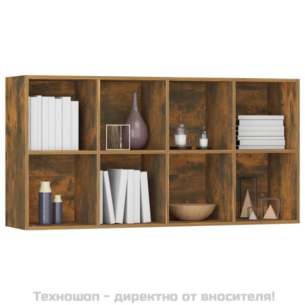 Библиотека/бюфет, опушен дъб, 66x30x130 см, инженерно дърво