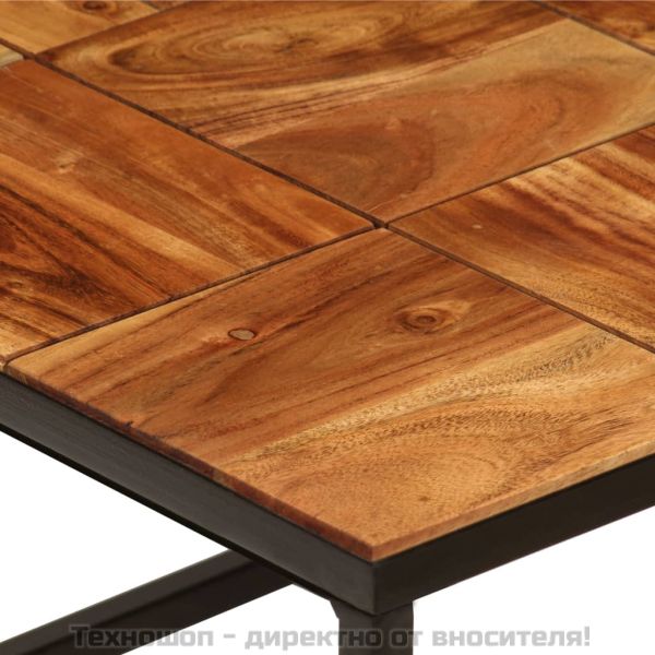 Маса за кафе, 110x60x40 см, акациево дърво масив и стомана