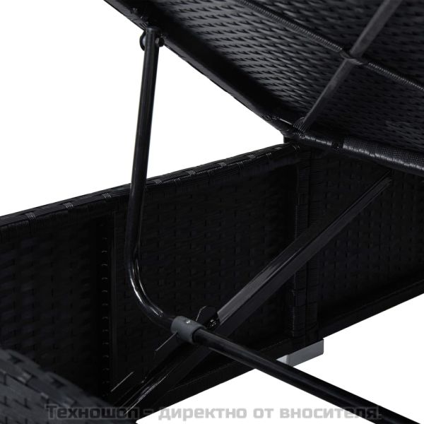 Шезлонг с шалте и маса за чай, полиратан, кремавобял