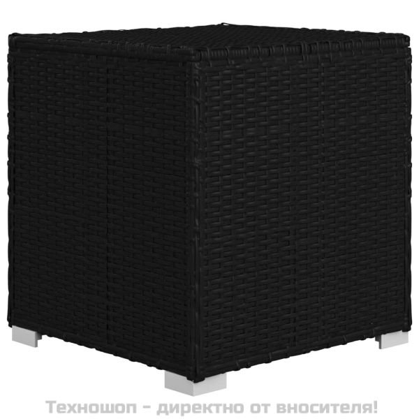 Шезлонг с шалте и маса за чай, полиратан, кремавобял