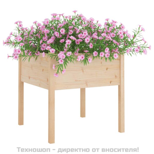 Градински сандък, 70x70x70 см, борово дърво масив