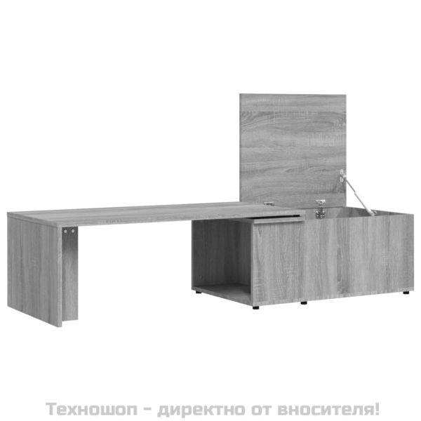 Кафе маса, сив сонома, 150x50x35 см, инженерно дърво