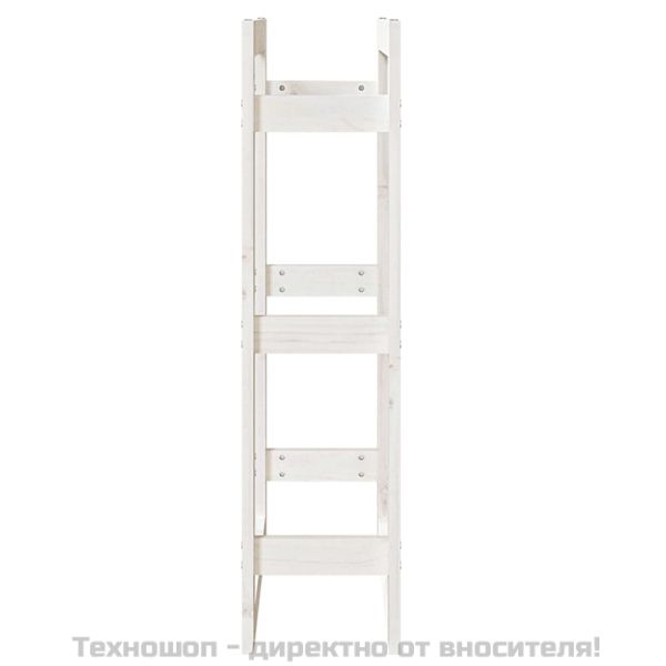 Поставка за дърва за огрев бяла 60x25x100 см масивно дърво бор