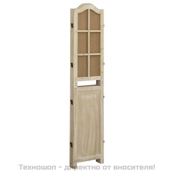 Параван за стая, 4 панела, кафяв, 140x165 см, плат