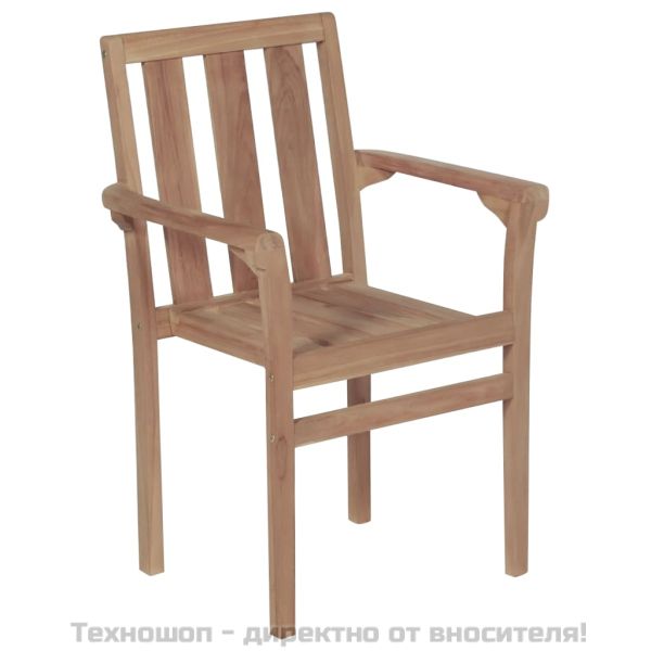 Стифиращи градински столове, 2 бр, тиково дърво масив