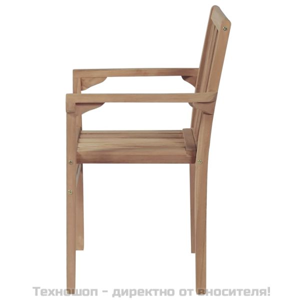 Стифиращи градински столове, 2 бр, тиково дърво масив