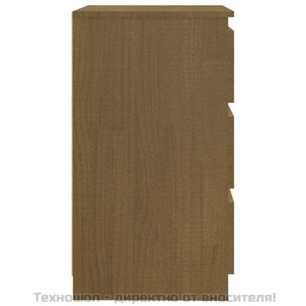 Нощно шкафче, меденокафяво, 60x36x64 см, бор масив