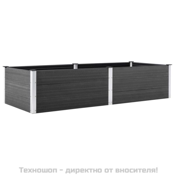 Градинска повдигната леха, 250x100x54 см, WPC, сива