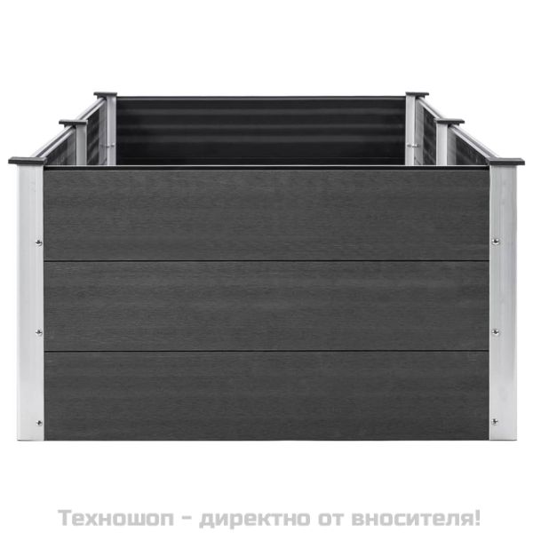 Градинска повдигната леха, 250x100x54 см, WPC, сива