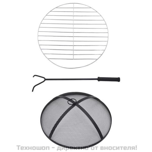 Мозаечна маса с огнище, теракота и бяло, 68 см, керамика