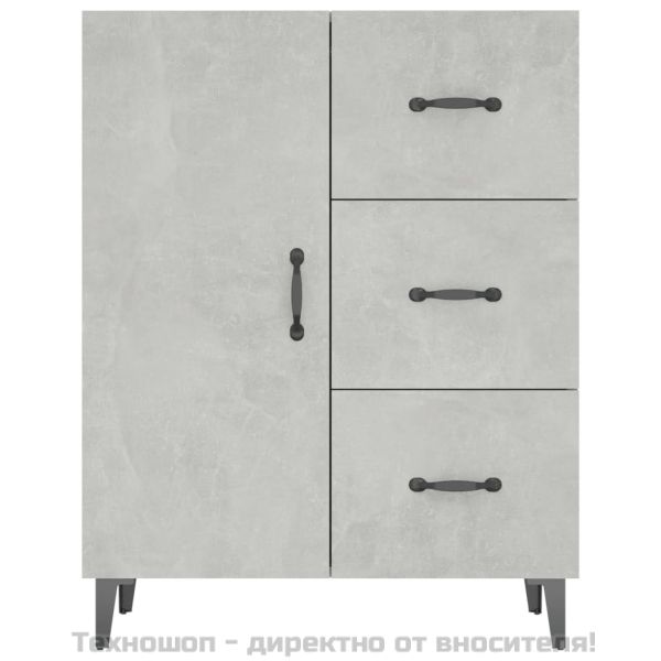Сайдборд, бетонно сив, 69,5x34x90 см, инженерно дърво