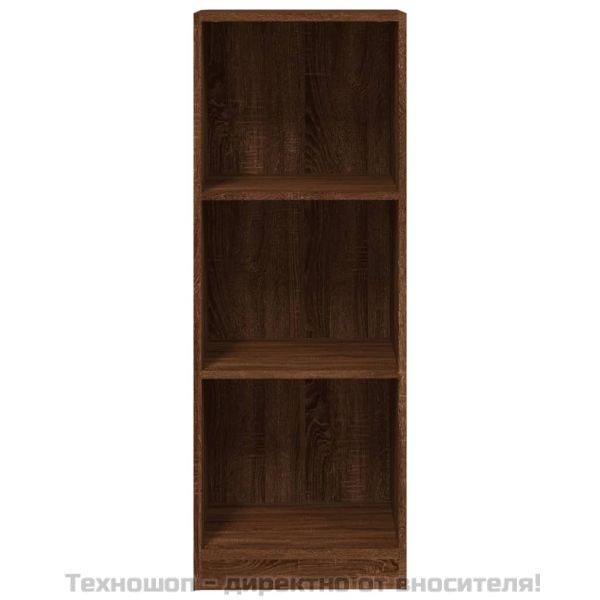 Библиотека на 3 нива, кафяв дъб, 40x24x109 см, инженерно дърво