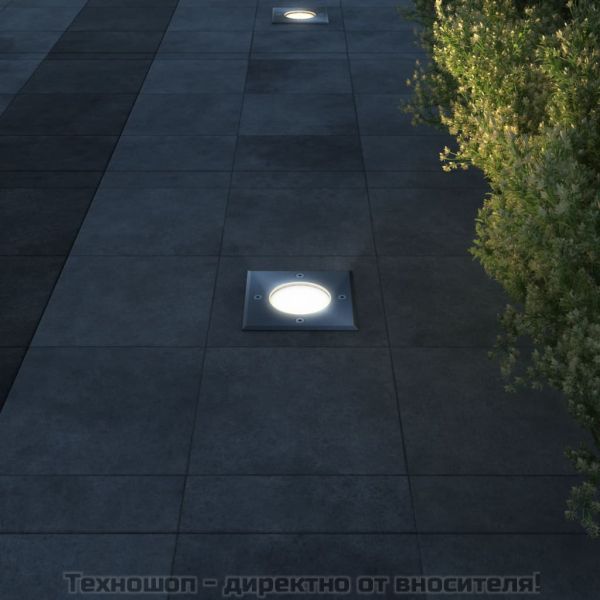 Градински осветители за вграждане в земя, 3 бр, квадратни