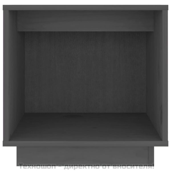 Нощни шкафчета, 2 бр, сиви, 40x30x40 см, борово дърво масив