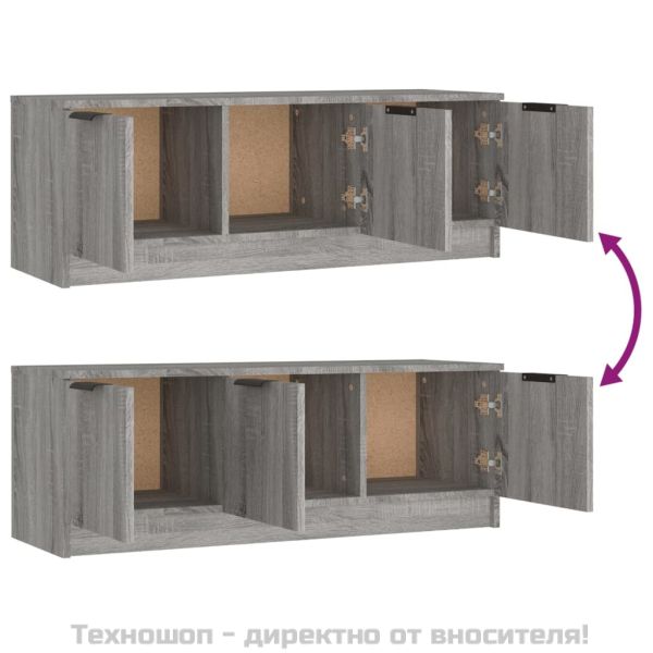ТВ шкаф, сив сонома, 102x35x36,5 см, инженерно дърво