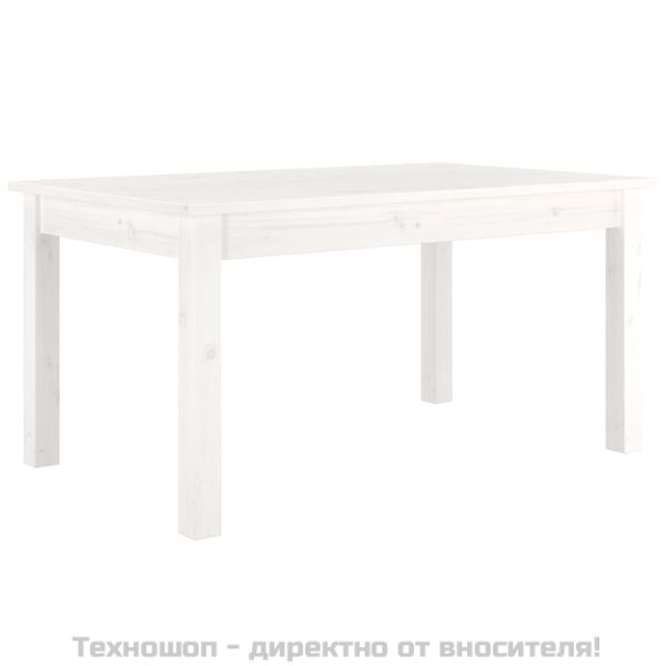 Кафе маса, бяла, 80x50x40 см, борово дърво масив