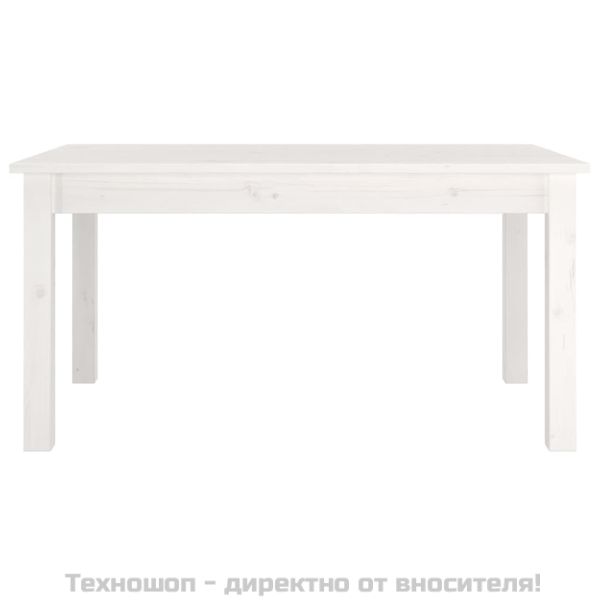 Кафе маса, бяла, 80x50x40 см, борово дърво масив